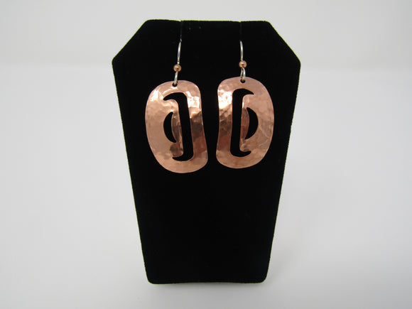 Mary & Roz - Smiling Ovoid Earrings - Copper