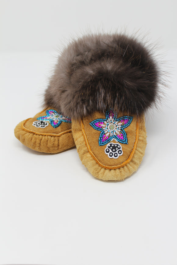 Audrey Brown - Child Size 4 Hometan Slippers
