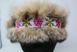 Audrey Brown - Beaded Centre Lynx Fur Headband